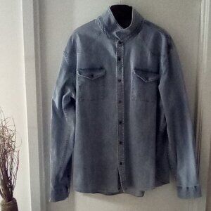 Mens Frye Denim Button Down Jean Shirt Size XXL